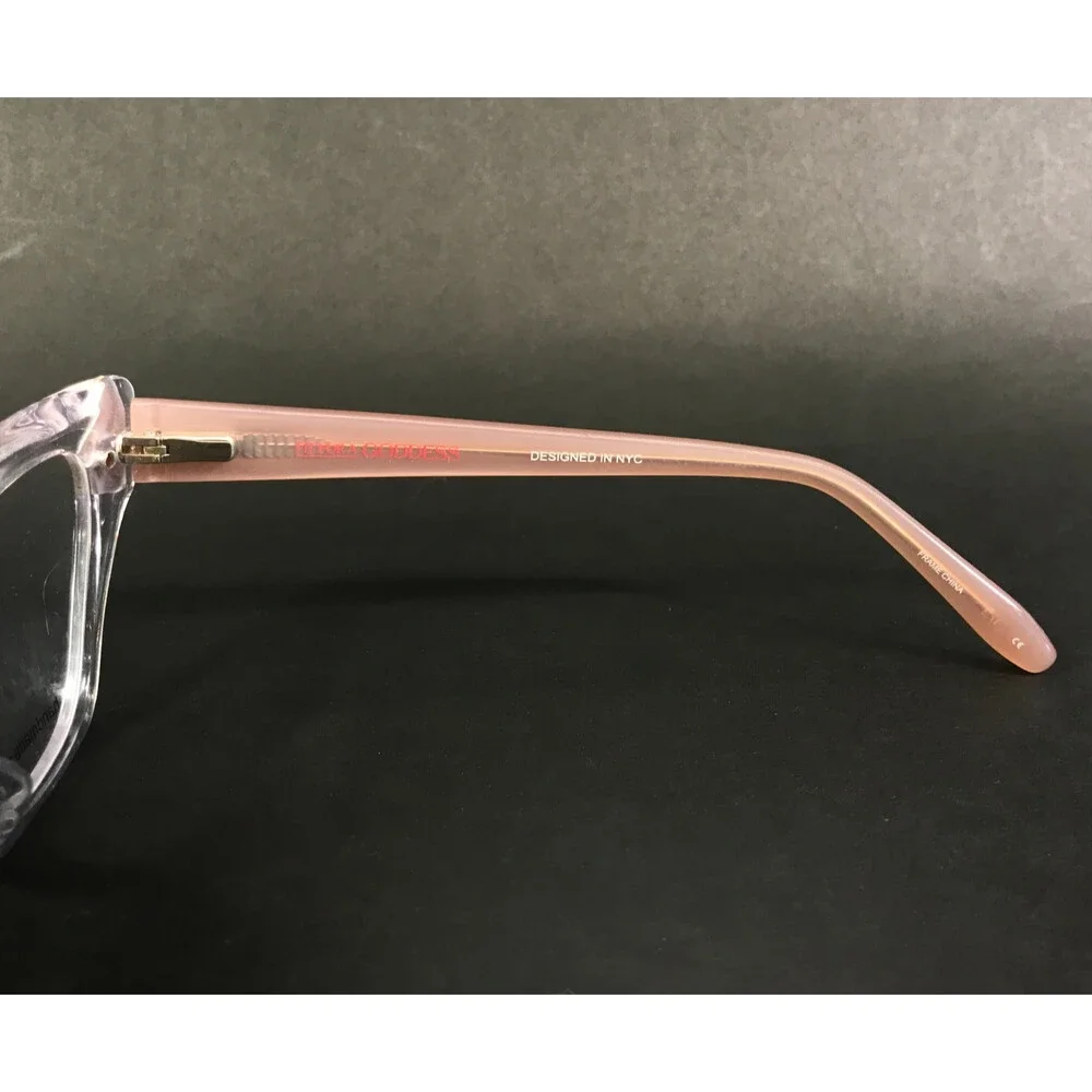 Fit For A Goddess Eyeglasses Frames FGO009 CRY Crystal Pink Cat Eye 55-18-150